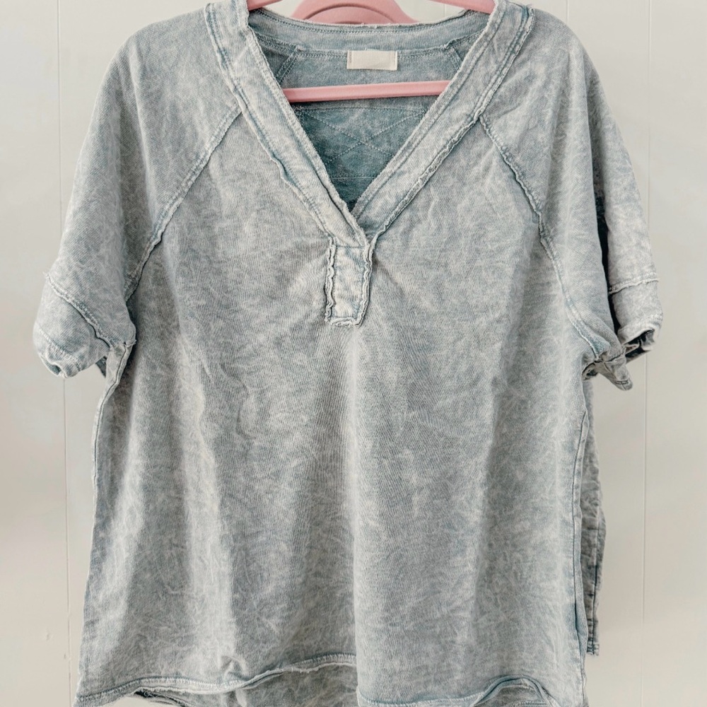 Blue Mineral Washed Shirt